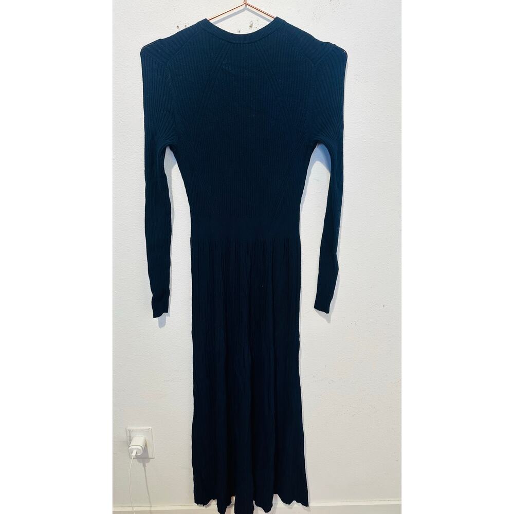 ANN MASHBURN Navy Blue Addie Long Sleeve Crew Neckline Sweater Dress sz Small - Picture 4 of 14